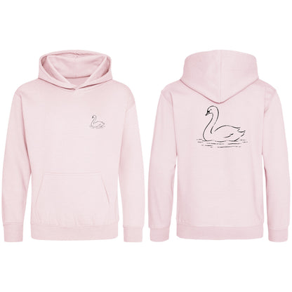 Gliding Swan Kids' Hoodie - Wild Lines Baby Pink colour variant image