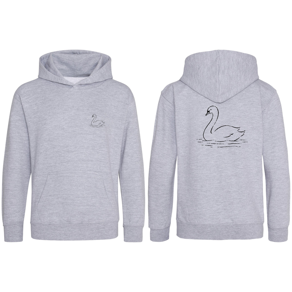 Gliding Swan Kids' Hoodie - Wild Lines Heather Grey colour variant image
