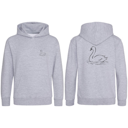 Gliding Swan Kids' Hoodie - Wild Lines Heather Grey colour variant image