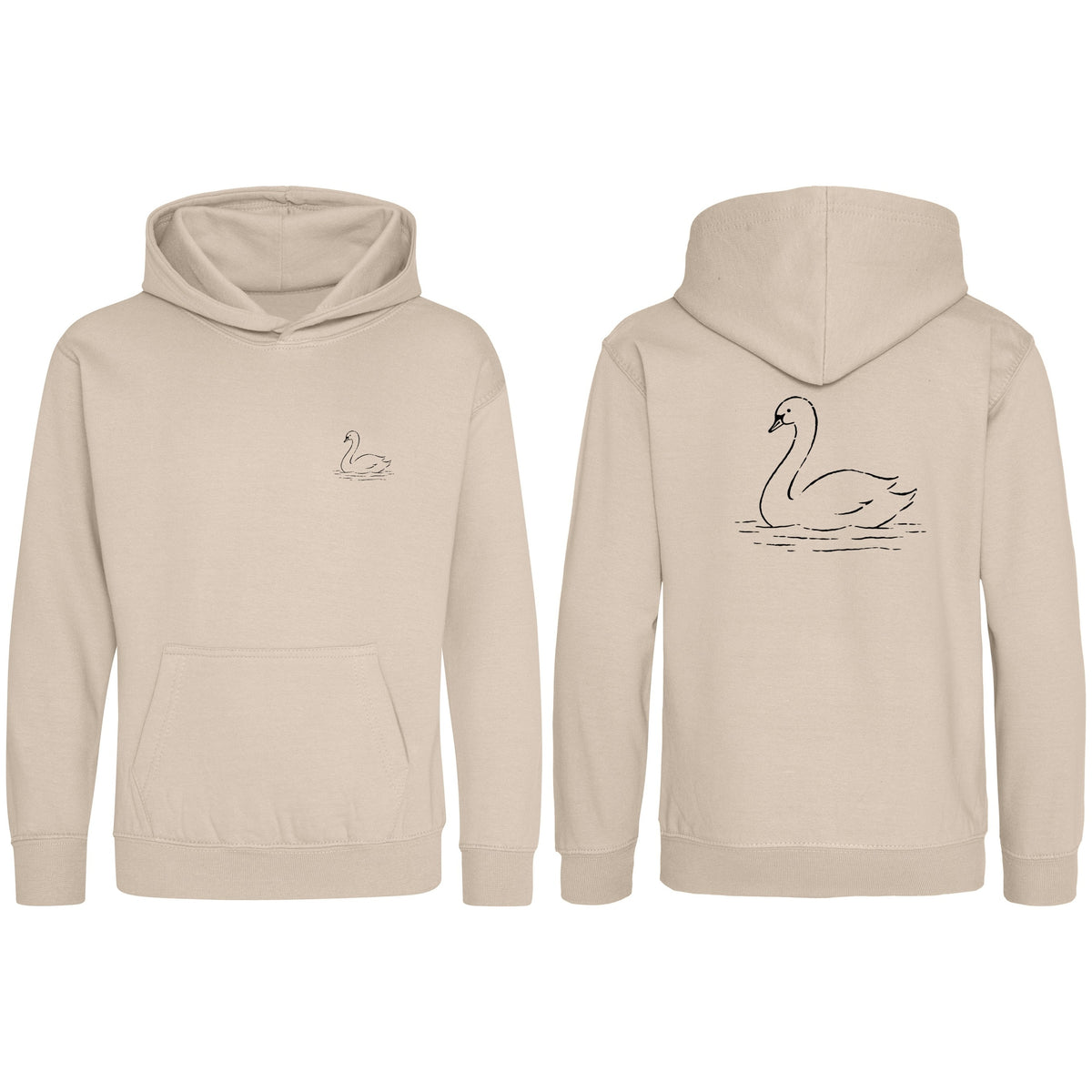 Gliding Swan Kids' Hoodie - Wild Lines Natural Stone colour variant image