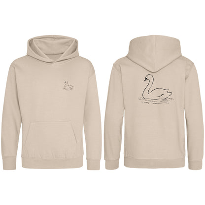 Gliding Swan Kids' Hoodie - Wild Lines Natural Stone colour variant image