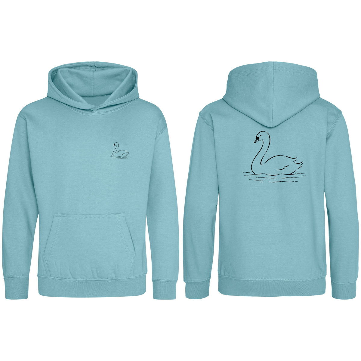 Gliding Swan Kids' Hoodie - Wild Lines Seafoam colour variant image