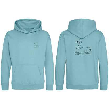 Gliding Swan Kids' Hoodie - Wild Lines Seafoam colour variant image