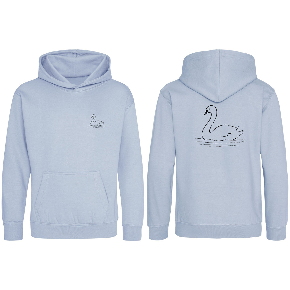 Gliding Swan Kids' Hoodie - Wild Lines Sky Blue colour variant image