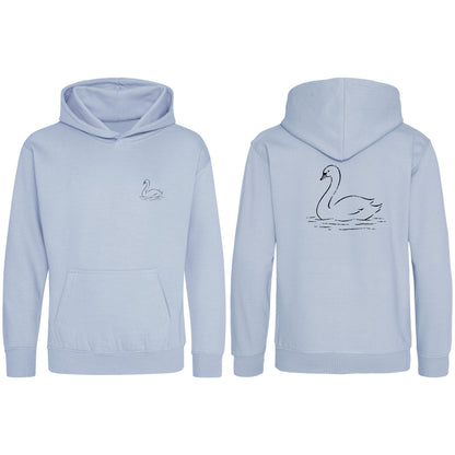 Gliding Swan Kids' Hoodie - Wild Lines Sky Blue colour variant image