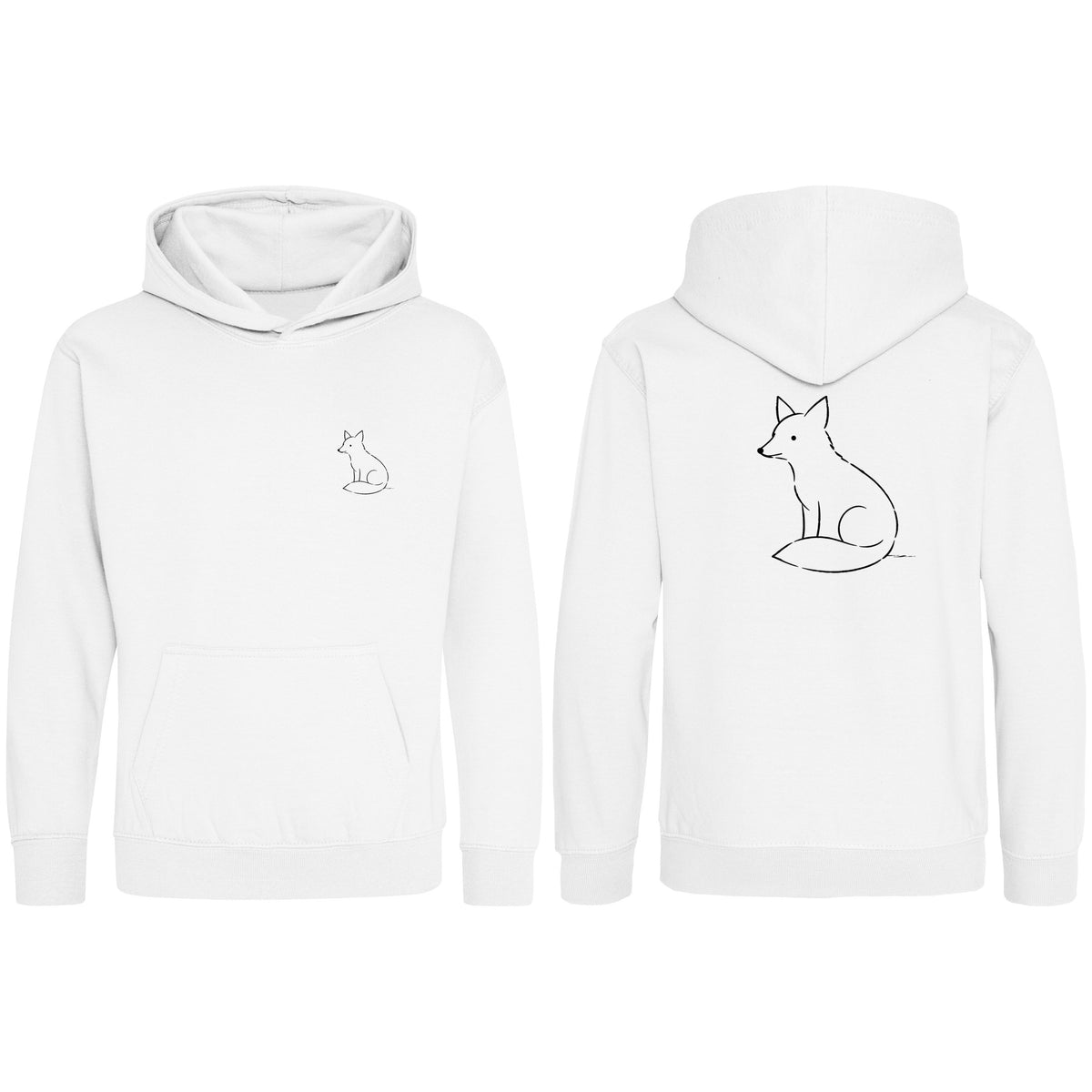 Poised Fox Kids' Hoodie - Wild Lines Arctic White colour variant image