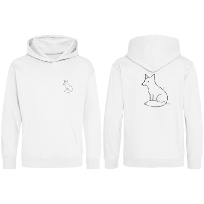 Poised Fox Kids' Hoodie - Wild Lines Arctic White colour variant image