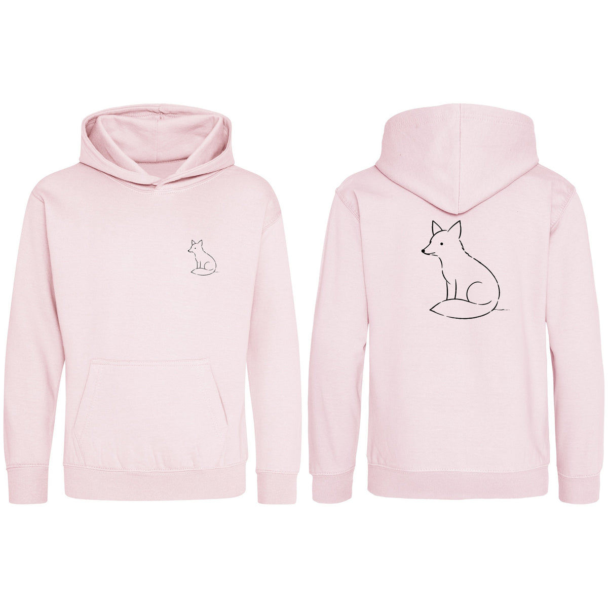 Poised Fox Kids' Hoodie - Wild Lines Baby Pink colour variant image