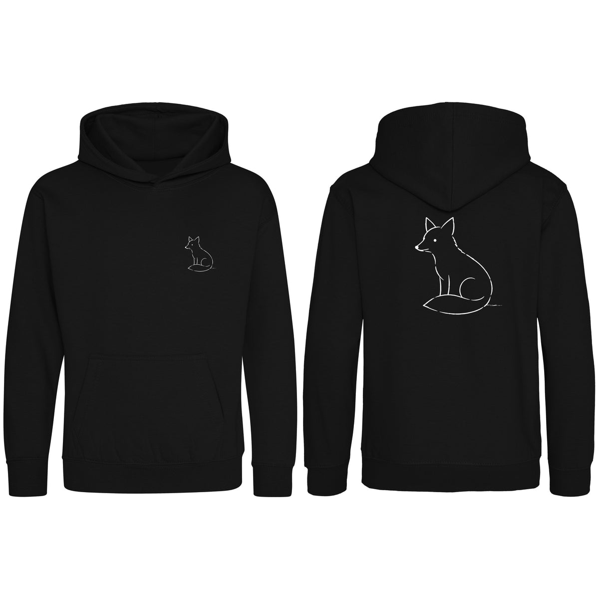 Poised Fox Kids' Hoodie - Wild Lines Deep Black colour variant image