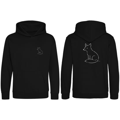 Poised Fox Kids' Hoodie - Wild Lines Deep Black colour variant image