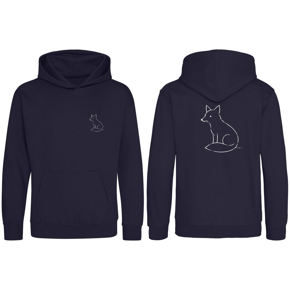 Poised Fox Kids' Hoodie - Wild Lines French Navy colour variant image