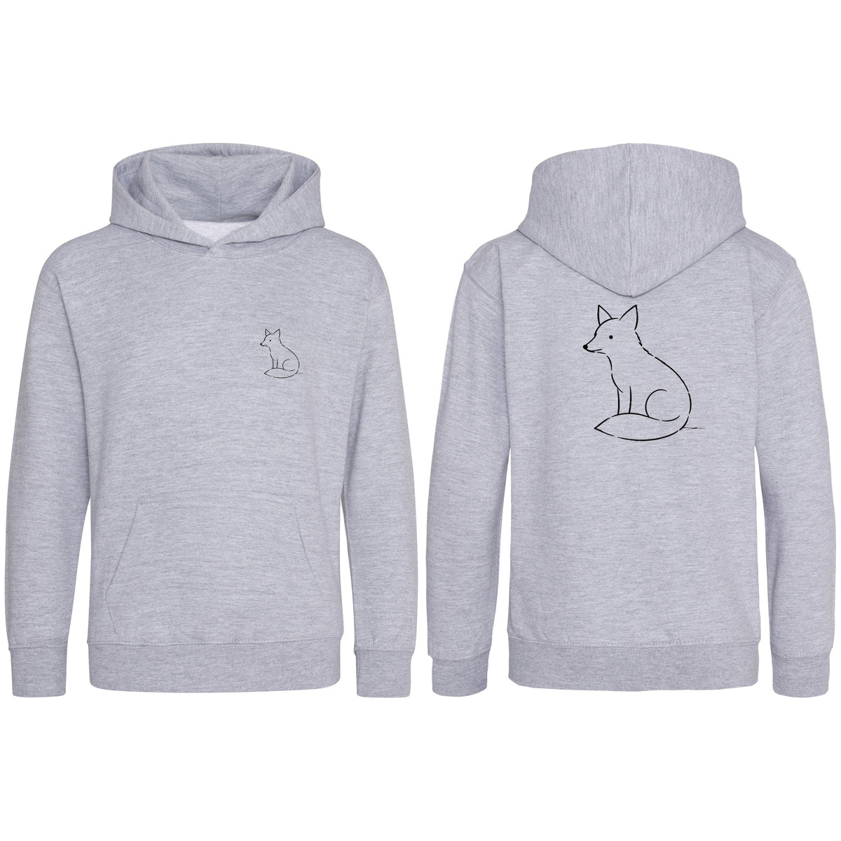 Poised Fox Kids' Hoodie - Wild Lines Heather Grey colour variant image