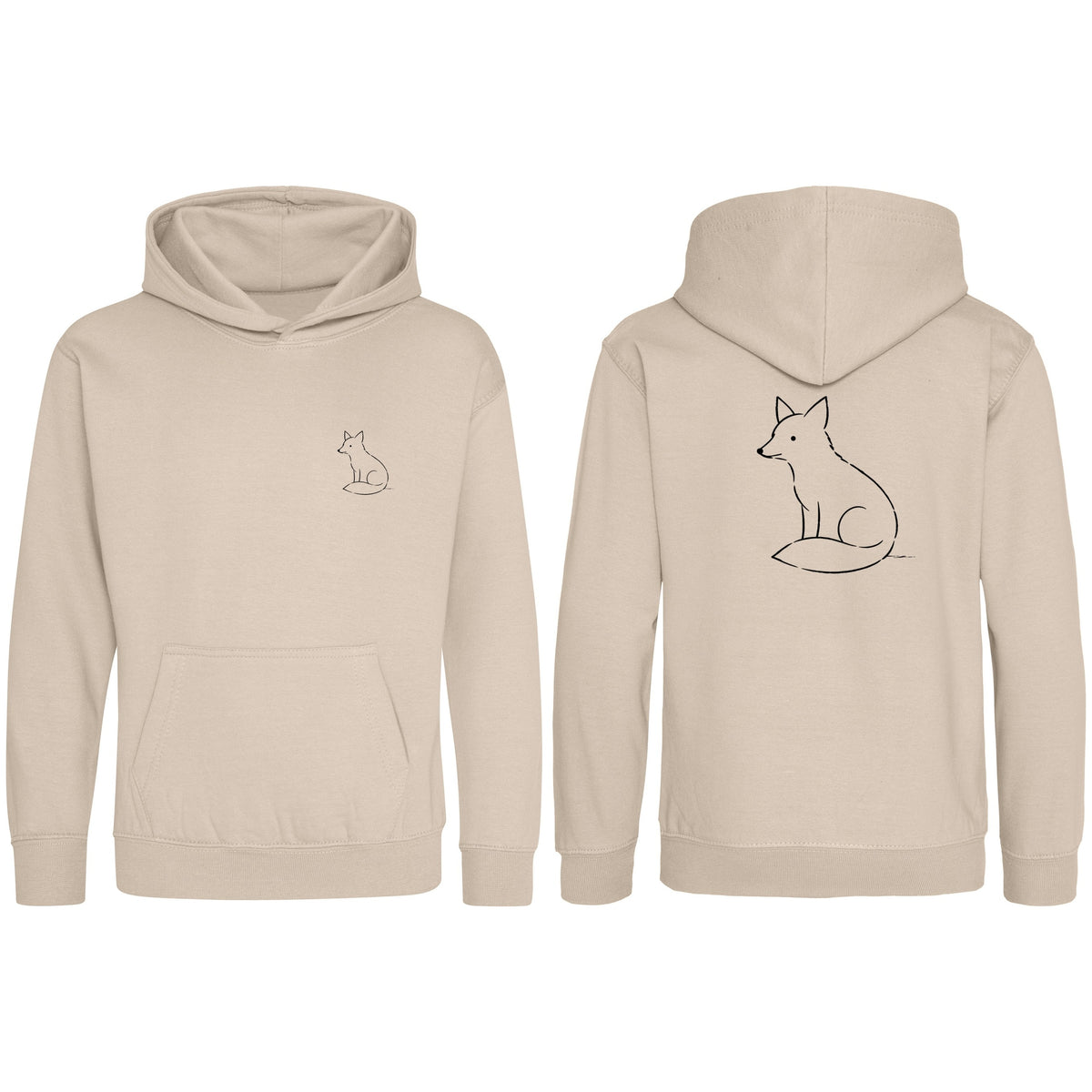 Poised Fox Kids' Hoodie - Wild Lines Natural Stone colour variant image