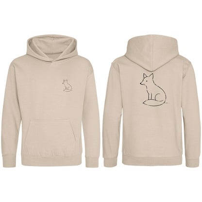 Poised Fox Kids' Hoodie - Wild Lines Natural Stone colour variant image