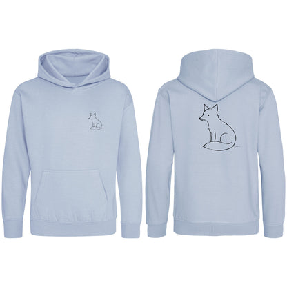 Poised Fox Kids' Hoodie - Wild Lines Sky Blue colour variant image