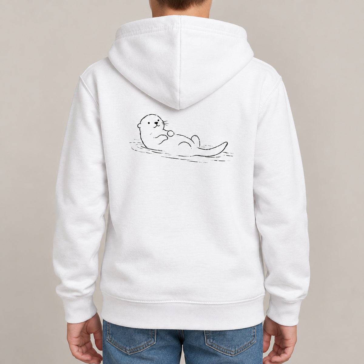 Floating Otter Kids' Hoodie - Wild Lines lead image