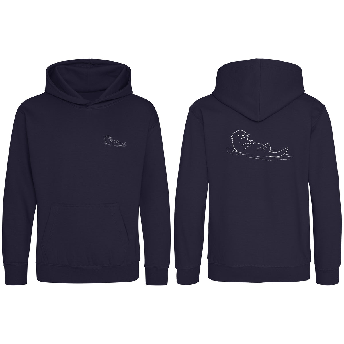 Floating Otter Kids' Hoodie - Wild Lines French Navy colour variant image