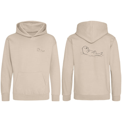 Floating Otter Kids' Hoodie - Wild Lines Natural Stone colour variant image