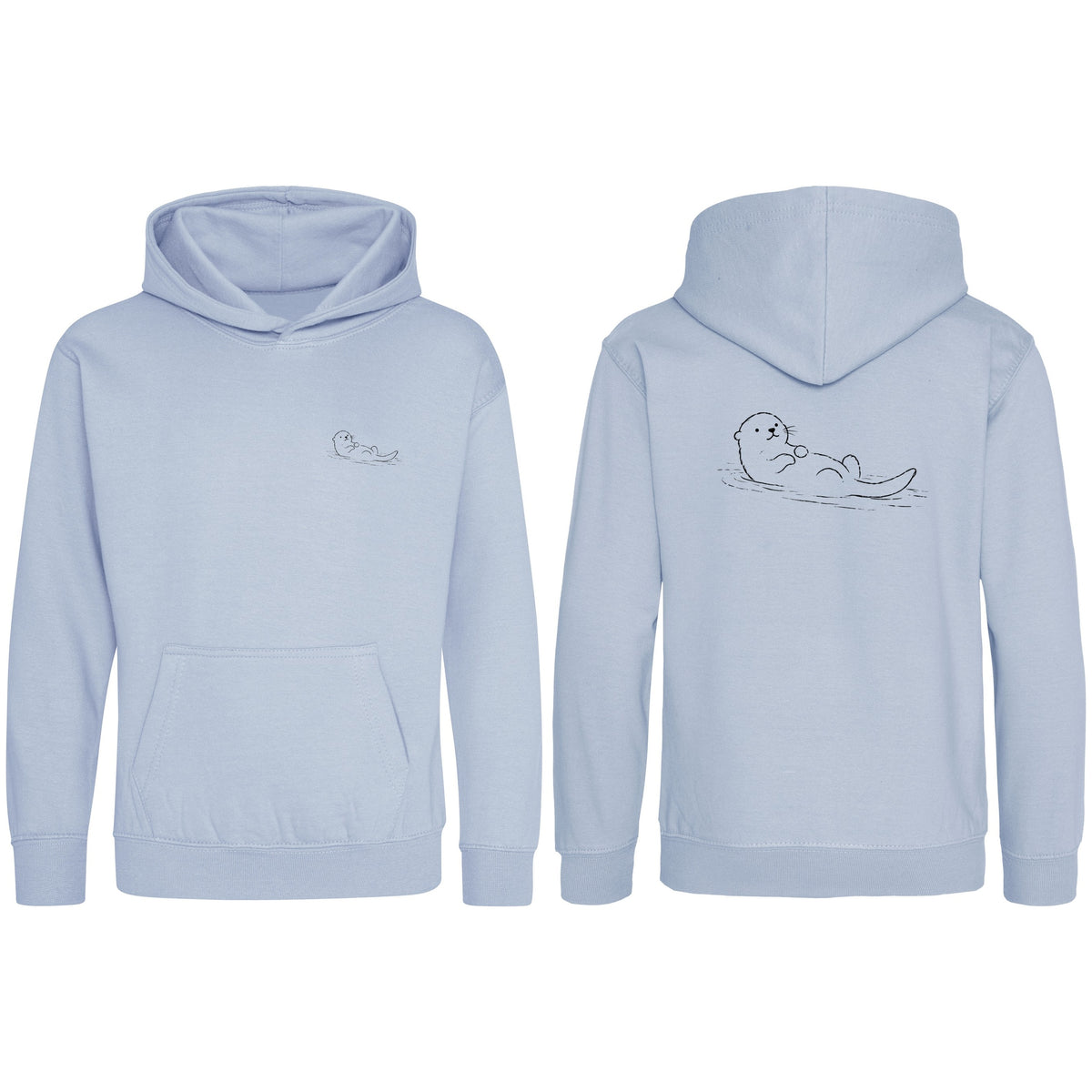 Floating Otter Kids' Hoodie - Wild Lines Sky Blue colour variant image
