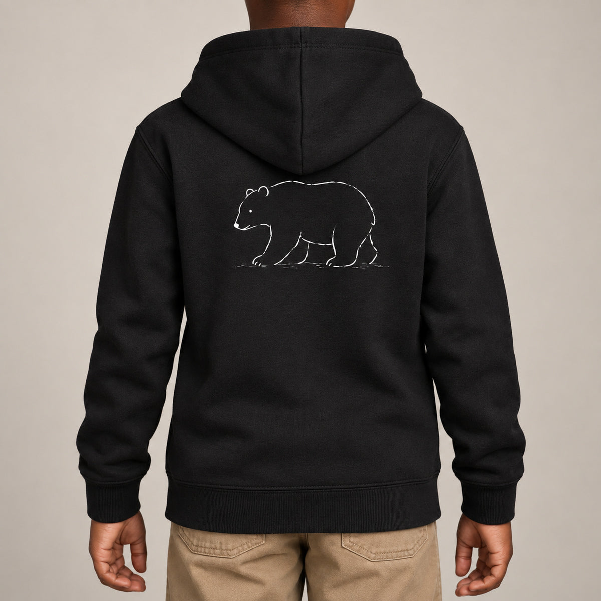 Roaming Bear Kids' Hoodie - Wild Lines lead image