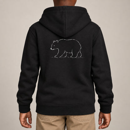 Roaming Bear Kids' Hoodie - Wild Lines lead image
