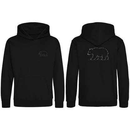Roaming Bear Kids' Hoodie - Wild Lines Deep Black colour variant image