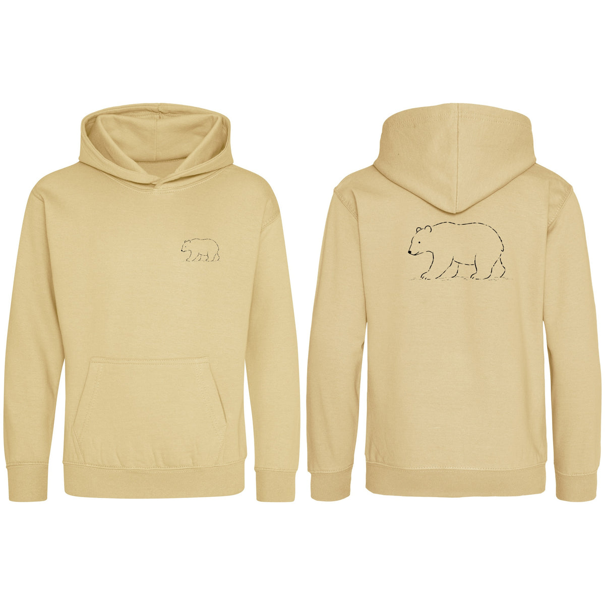 Roaming Bear Kids' Hoodie - Wild Lines Desert Sand colour variant image