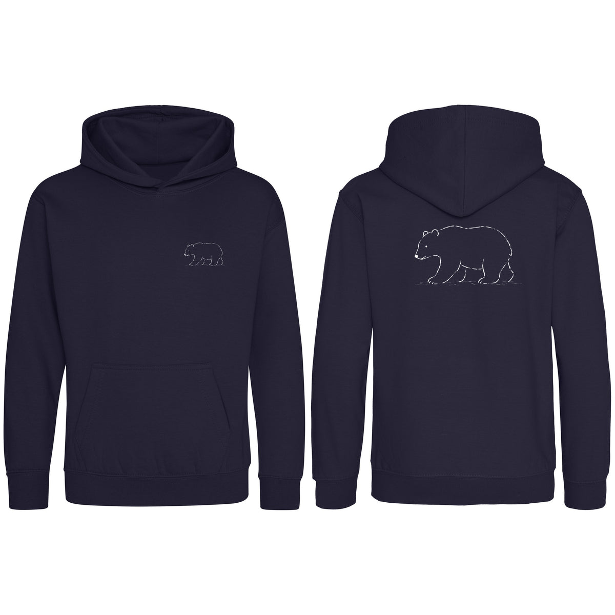 Roaming Bear Kids' Hoodie - Wild Lines French Navy colour variant image