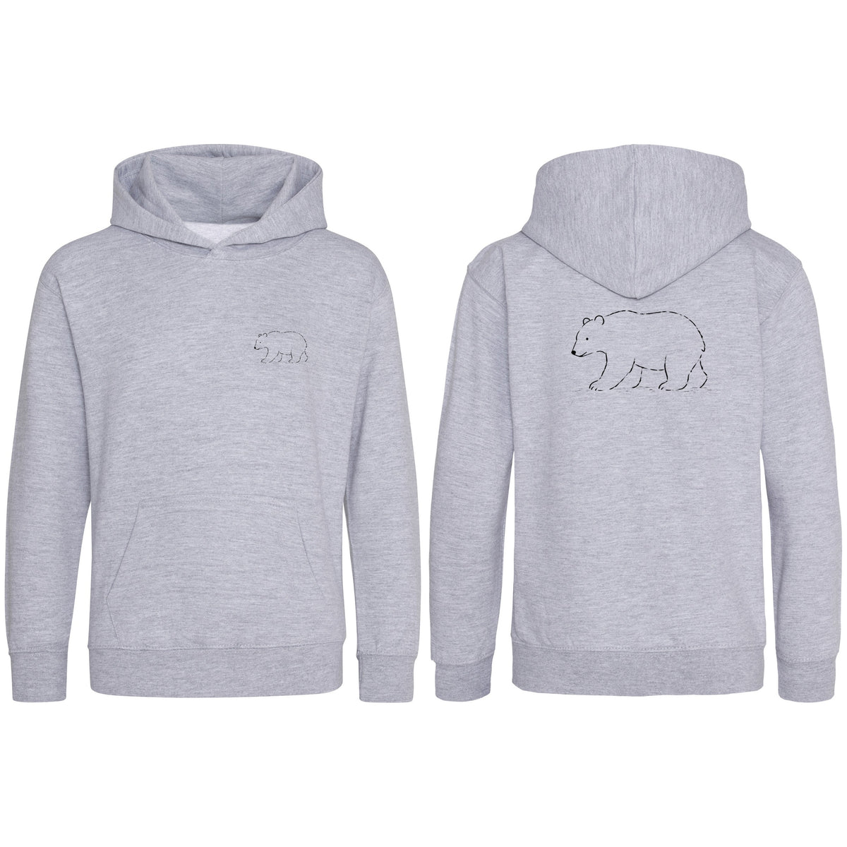 Roaming Bear Kids' Hoodie - Wild Lines Heather Grey colour variant image