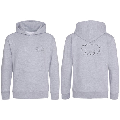 Roaming Bear Kids' Hoodie - Wild Lines Heather Grey colour variant image