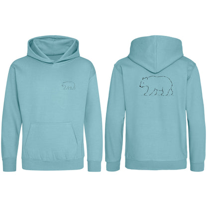 Roaming Bear Kids' Hoodie - Wild Lines Seafoam colour variant image
