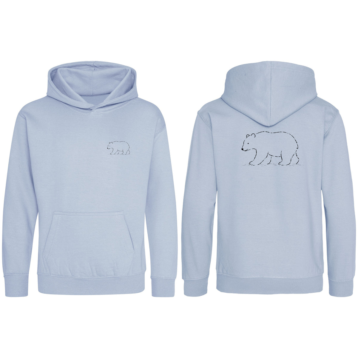 Roaming Bear Kids' Hoodie - Wild Lines Sky Blue colour variant image