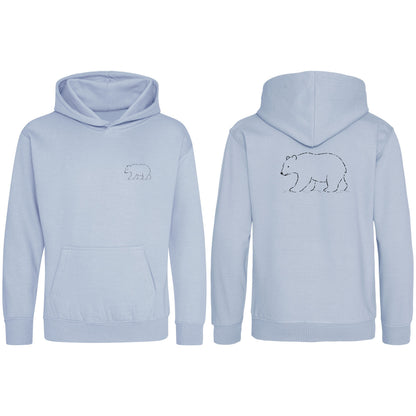 Roaming Bear Kids' Hoodie - Wild Lines Sky Blue colour variant image