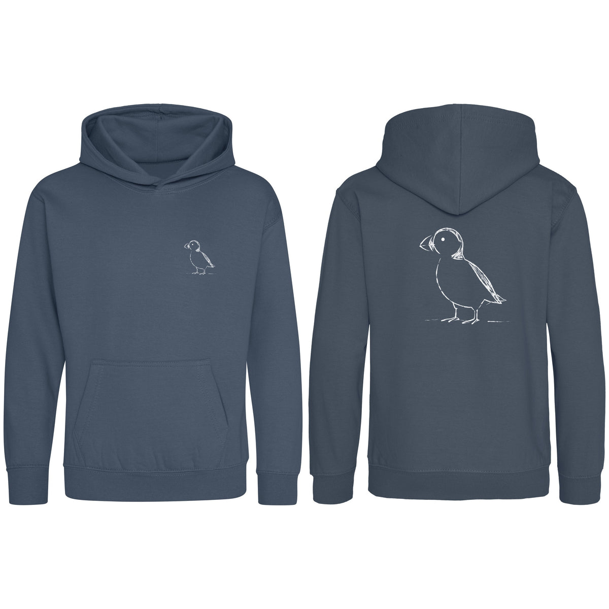 Proud Puffin Kids' Hoodie - Wild Lines Airforce Blue colour variant image