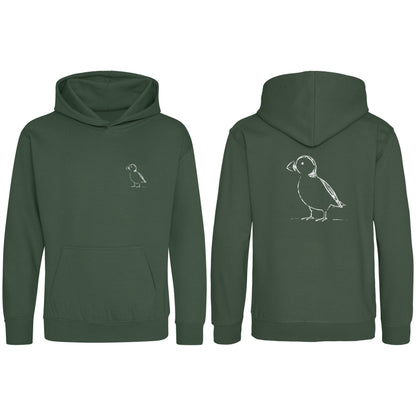 Proud Puffin Kids' Hoodie - Wild Lines Bottle Green colour variant image
