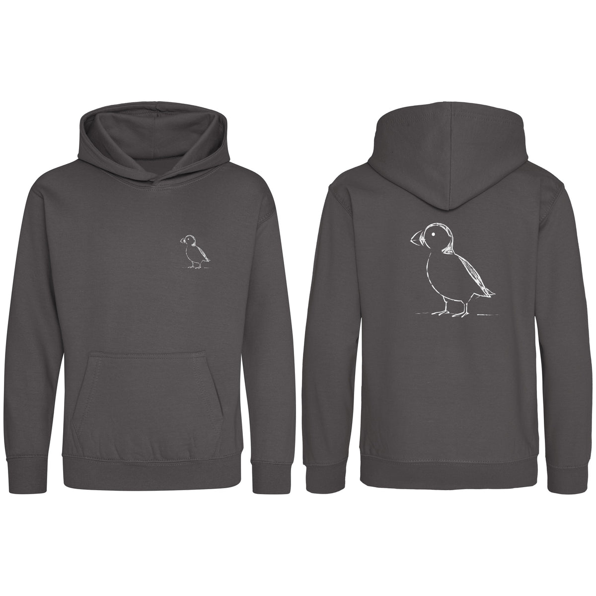 Proud Puffin Kids' Hoodie - Wild Lines Charcoal colour variant image