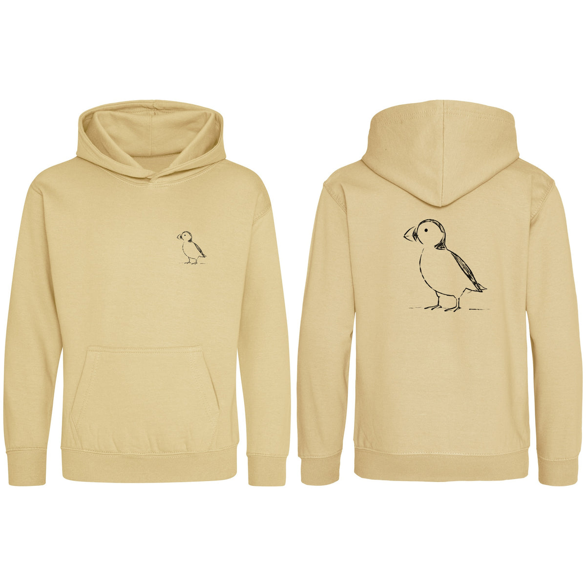 Proud Puffin Kids' Hoodie - Wild Lines Desert Sand colour variant image