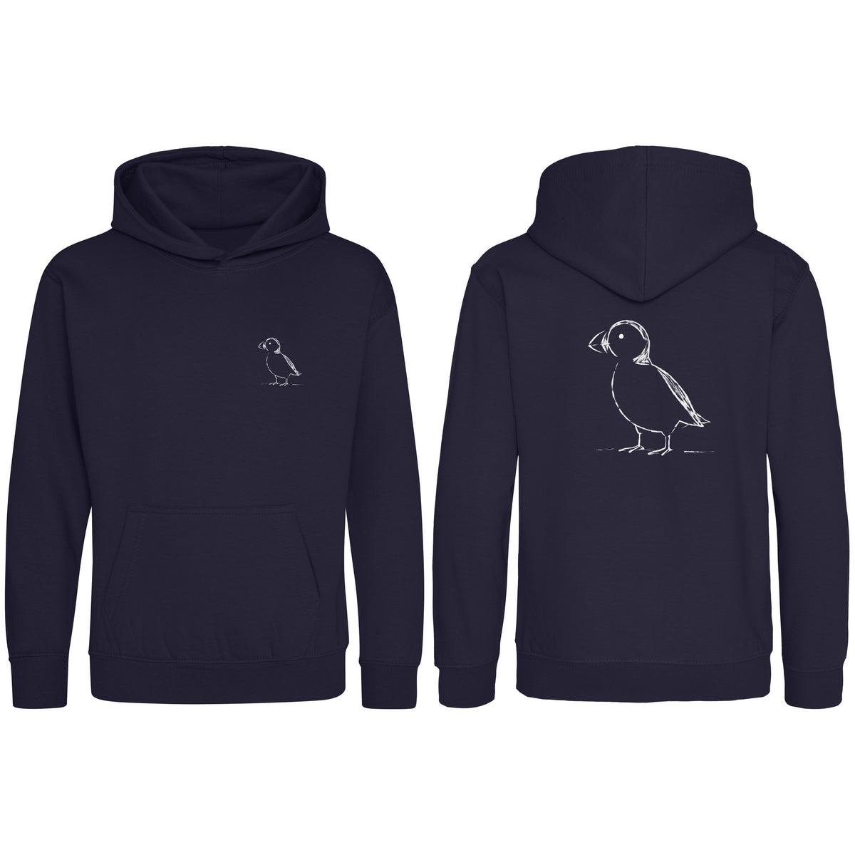 Proud Puffin Kids' Hoodie - Wild Lines French Navy colour variant image
