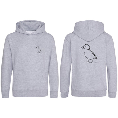 Proud Puffin Kids' Hoodie - Wild Lines Heather Grey colour variant image