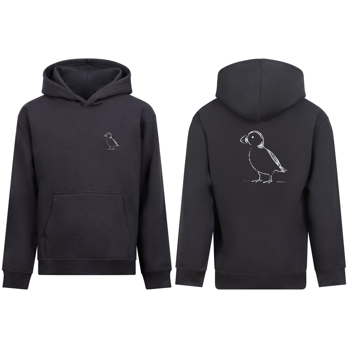 Proud Puffin Kids' Hoodie - Wild Lines Solid Charcoal colour variant image