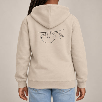 Hanging Sloth Kids' Hoodie - Wild Lines lead image
