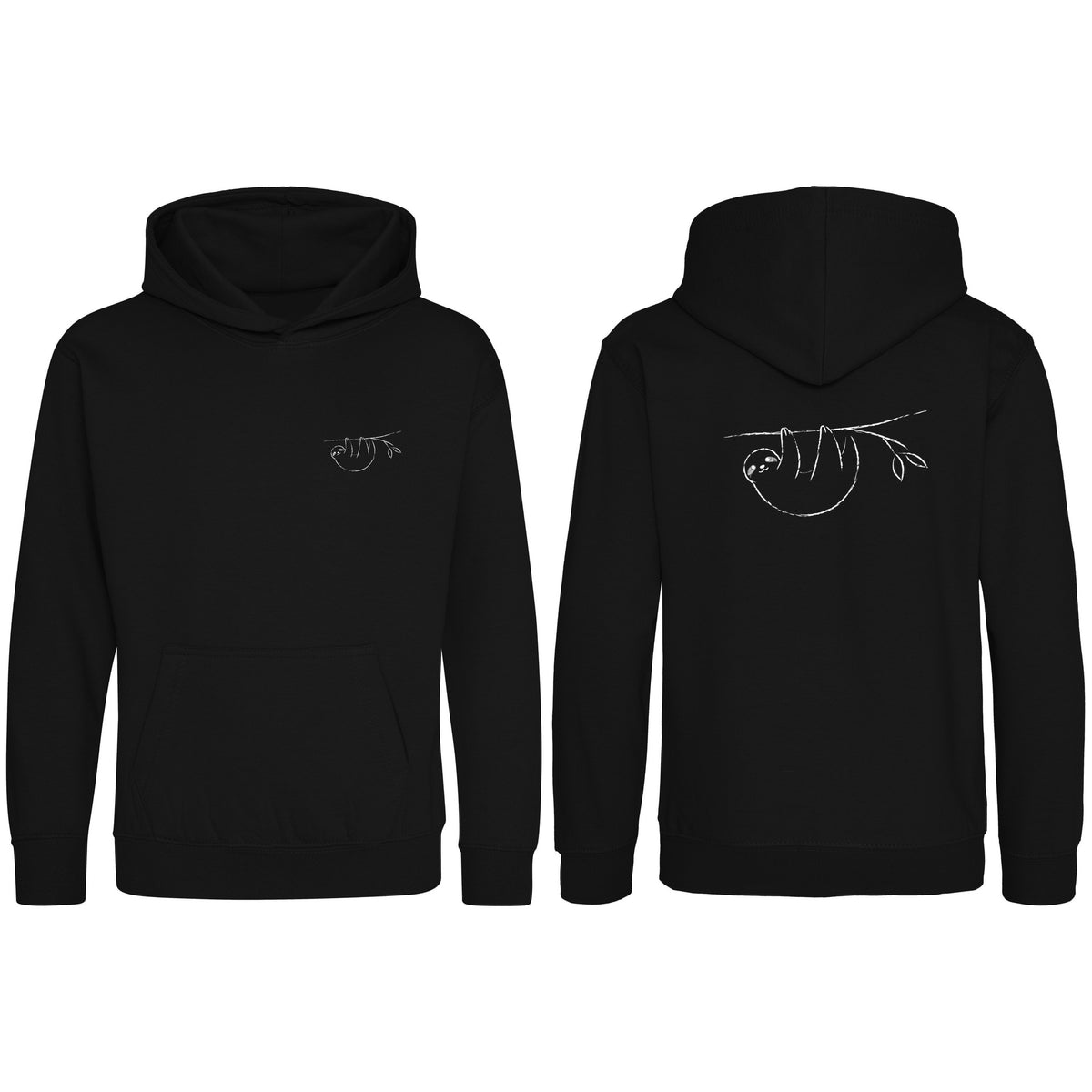 Hanging Sloth Kids' Hoodie - Wild Lines Deep Black colour variant image