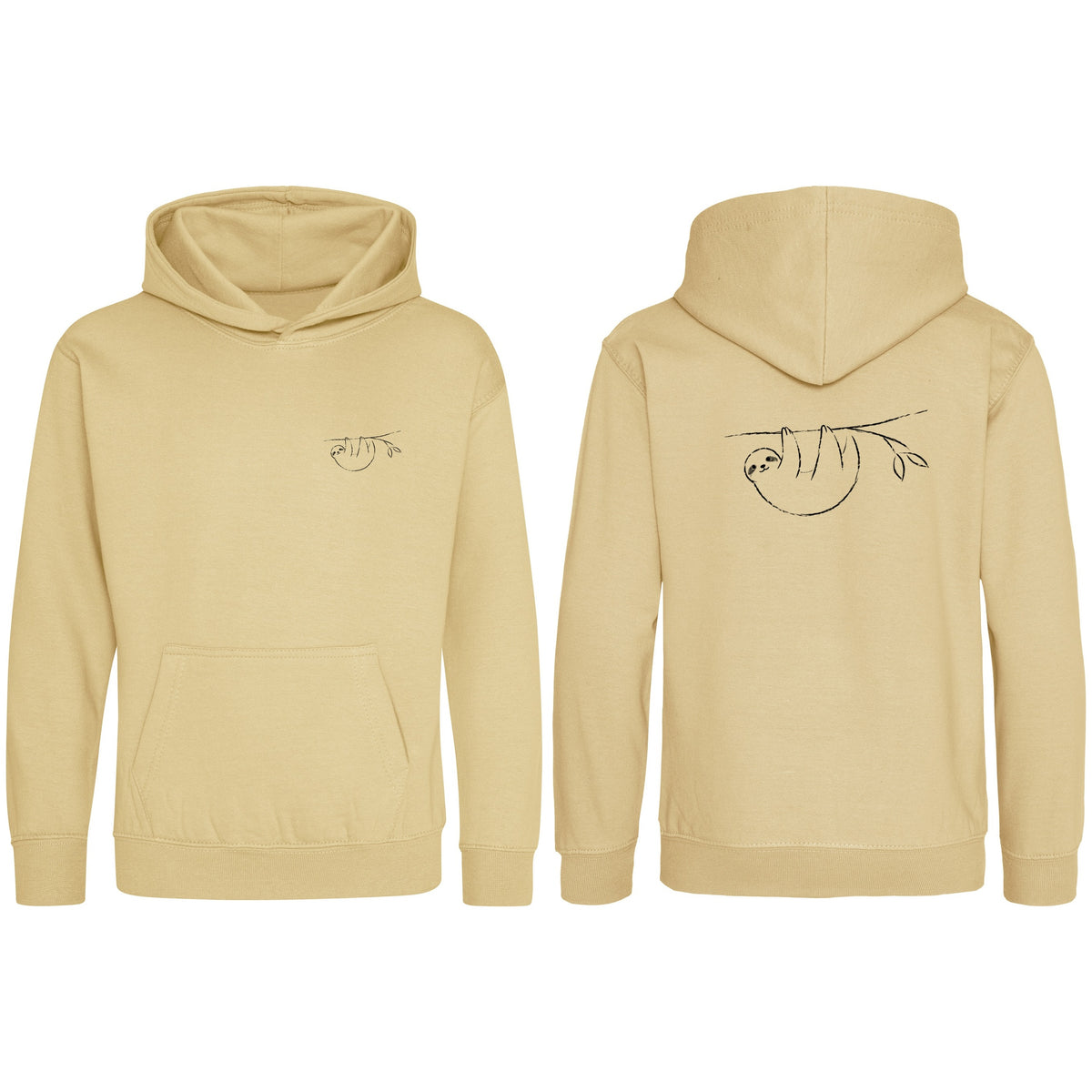 Hanging Sloth Kids' Hoodie - Wild Lines Desert Sand colour variant image
