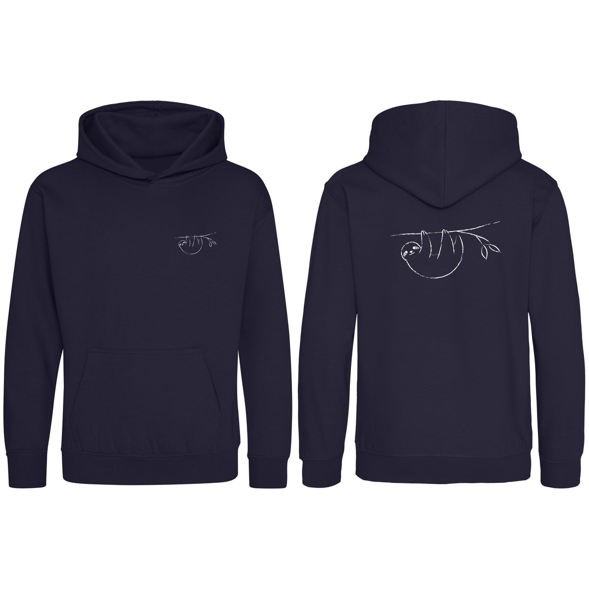 Hanging Sloth Kids' Hoodie - Wild Lines French Navy colour variant image