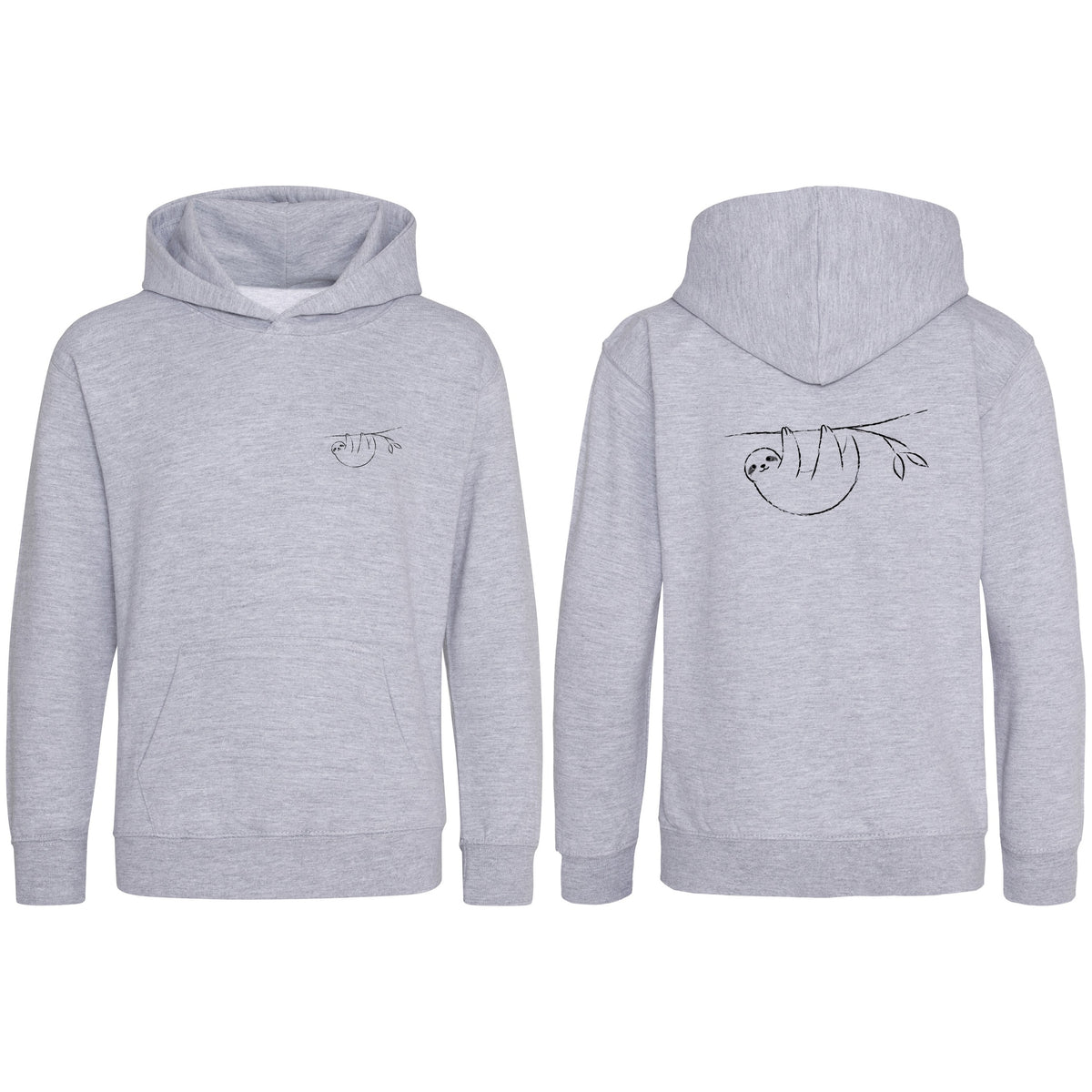 Hanging Sloth Kids' Hoodie - Wild Lines Heather Grey colour variant image