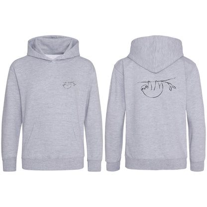 Hanging Sloth Kids' Hoodie - Wild Lines Heather Grey colour variant image