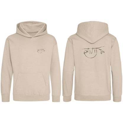 Hanging Sloth Kids' Hoodie - Wild Lines Natural Stone colour variant image