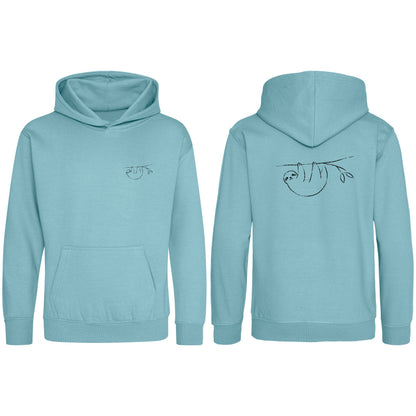 Hanging Sloth Kids' Hoodie - Wild Lines Seafoam colour variant image