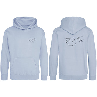 Hanging Sloth Kids' Hoodie - Wild Lines Sky Blue colour variant image