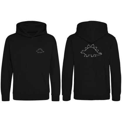 Stepping Stegosaurus Kids' Hoodie - Wild Lines Deep Black colour variant image